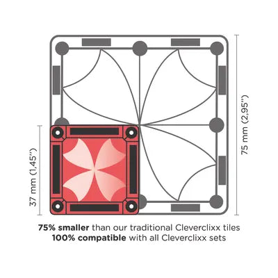 Cleverclixx Mini Tiles Pack Pastel – 28-Piece Magnetic Travel Set in Metal Tin - Grace and Fox