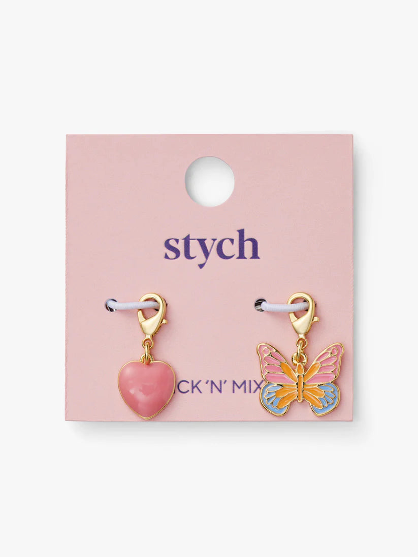Stych - BE CHARMED! Butterfly and Heart Charms - Grace and Fox