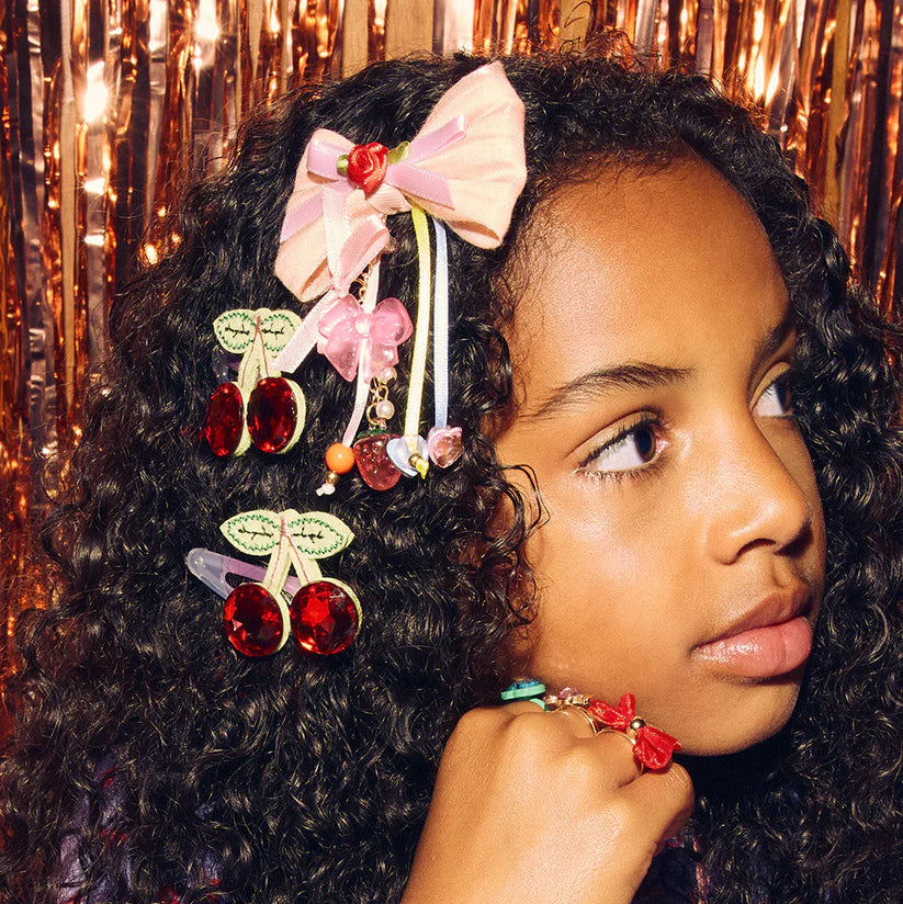 Stych - Pink Statement Charm Bow Hair Clip - Grace and Fox