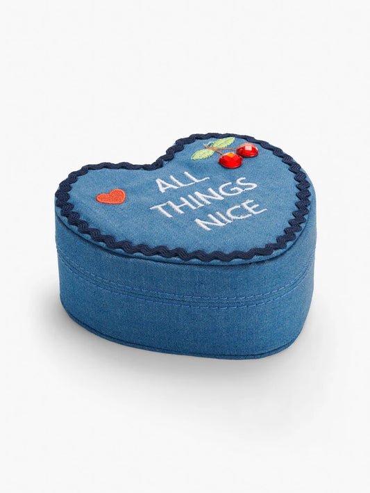 Stych - Denim Heart Jewellery Box - Grace and Fox