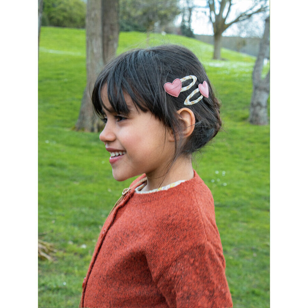Gingham Heart Hair Clips - Rockahula - Grace and Fox