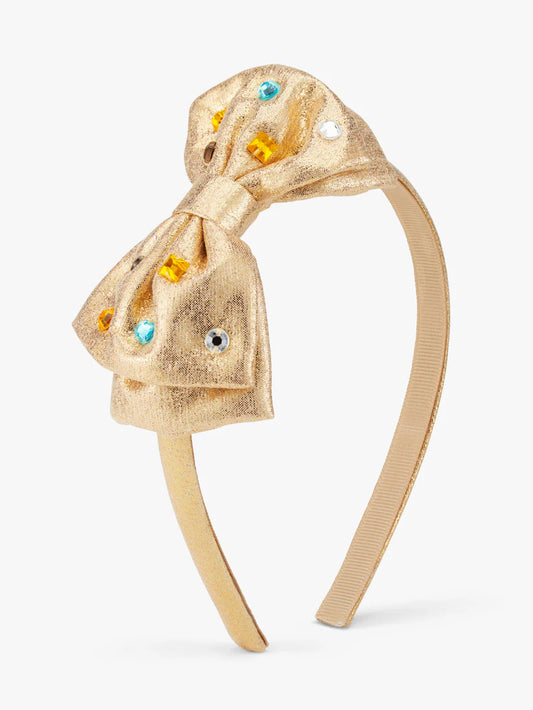 Stych - Gold Large Bow Gem Headband - Grace and Fox