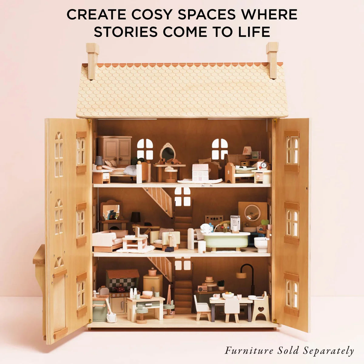 Le Toy Van - The Grand Natural Wood Doll House