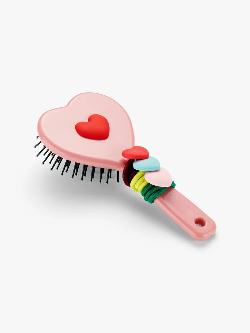 Stych - Heart Hairbrush and Hairbands Pink - Grace and Fox