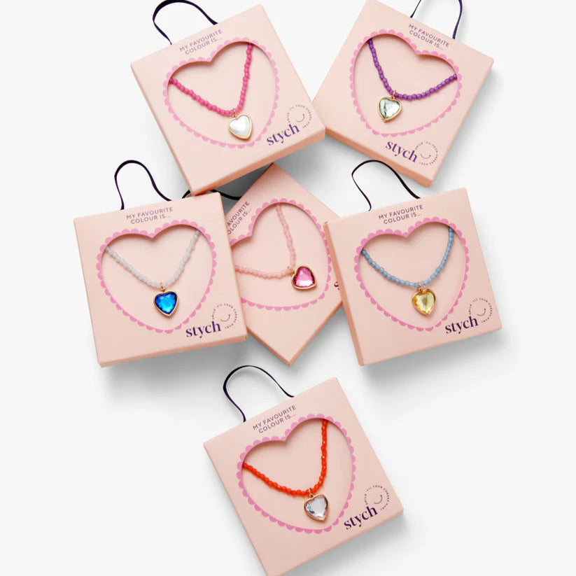 Stych - Heart Gem Colour Favourite Beaded Necklace - Grace and Fox