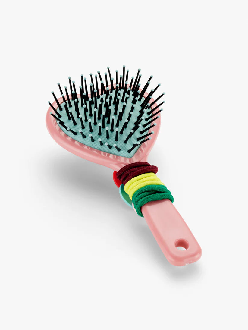 Stych - Heart Hairbrush and Hairbands Pink - Grace and Fox