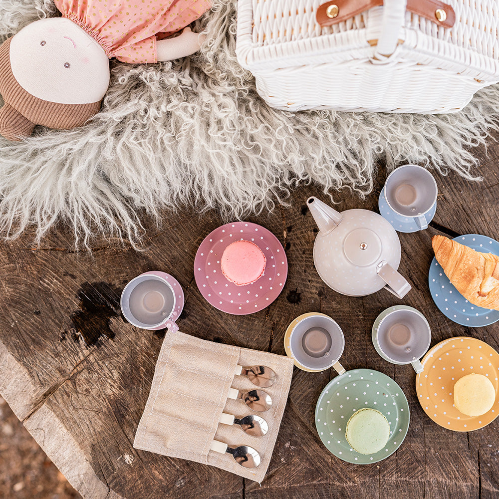 Jabadabado Pastel Tea Set with Basket - Grace and Fox