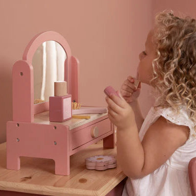 Little Dutch Wooden Pink Vanity Table - Grace and Fox
