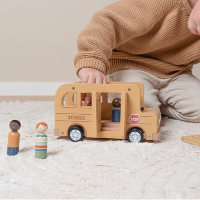 Wooden School Bus, imagination toy - Little Dutch, Grace and Fox