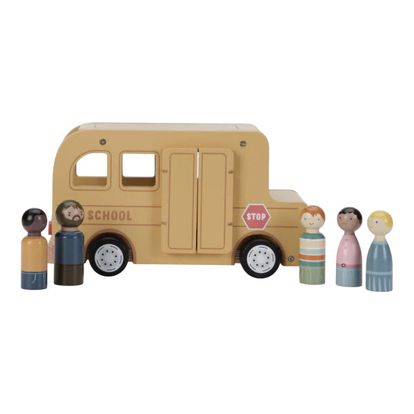 Wooden Toy School Bus and Figures