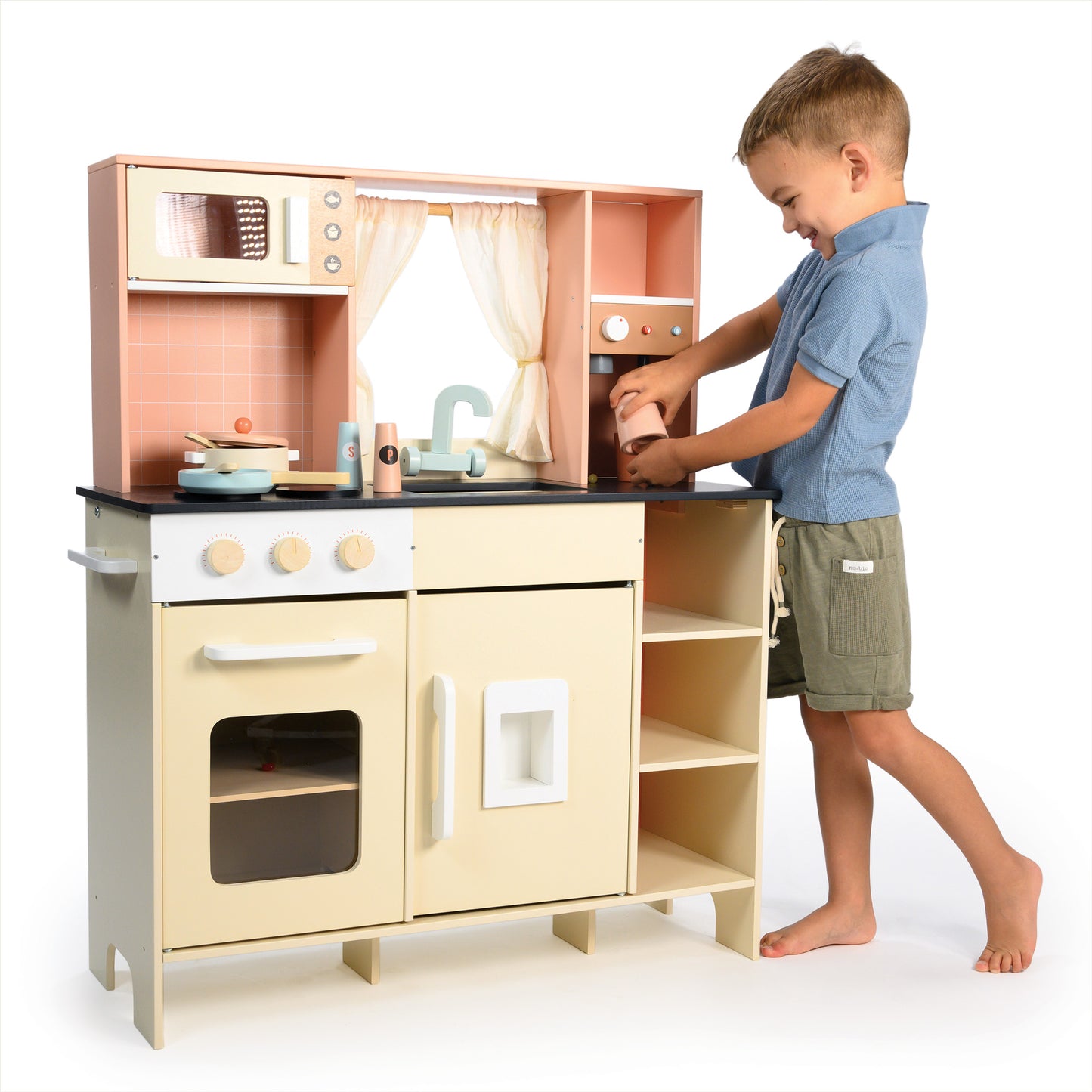 Mentari Wooden Play Kitchen - Cream - Grace and Fox