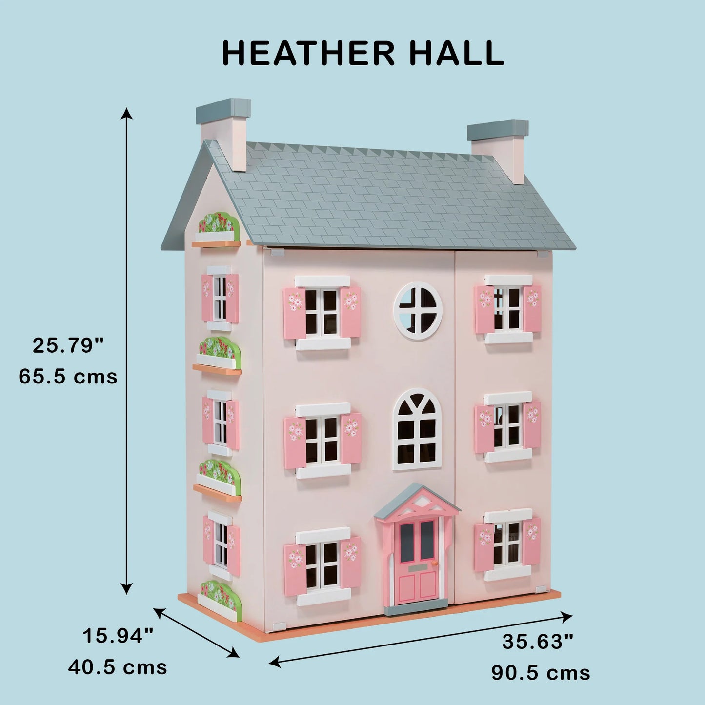 Mentari Heather Hall 4 Storey Wooden Dolls House - Grace and Fox