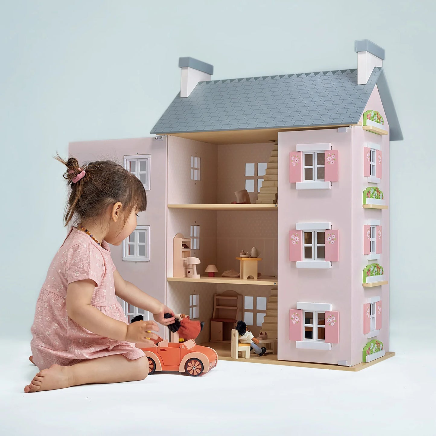 Mentari Heather Hall 4 Storey Wooden Dolls House - Grace and Fox