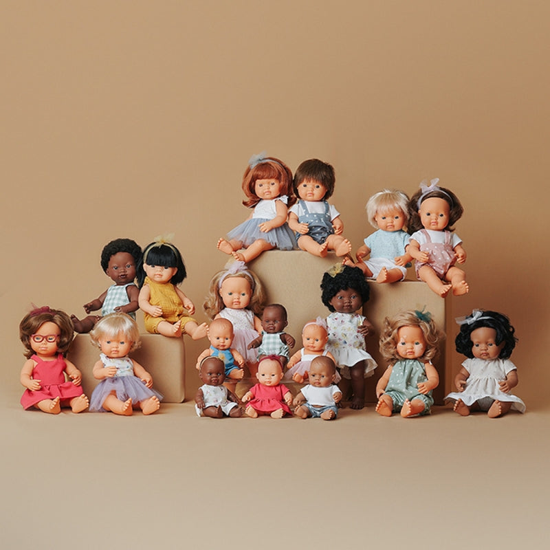 Miniland Baby Doll - Blonde Caucasian Girl - 38cm - Grace and Fox