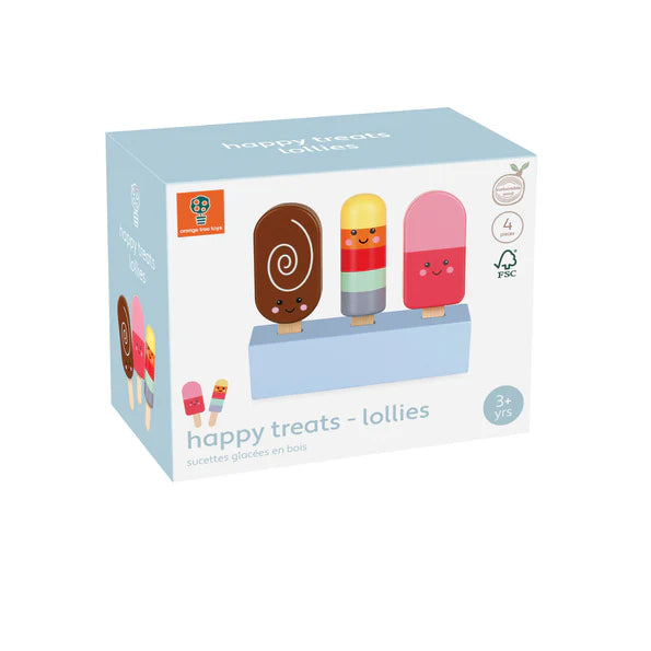 Orange Tree Toys Happy Treats – Wooden Lollies Play Set
