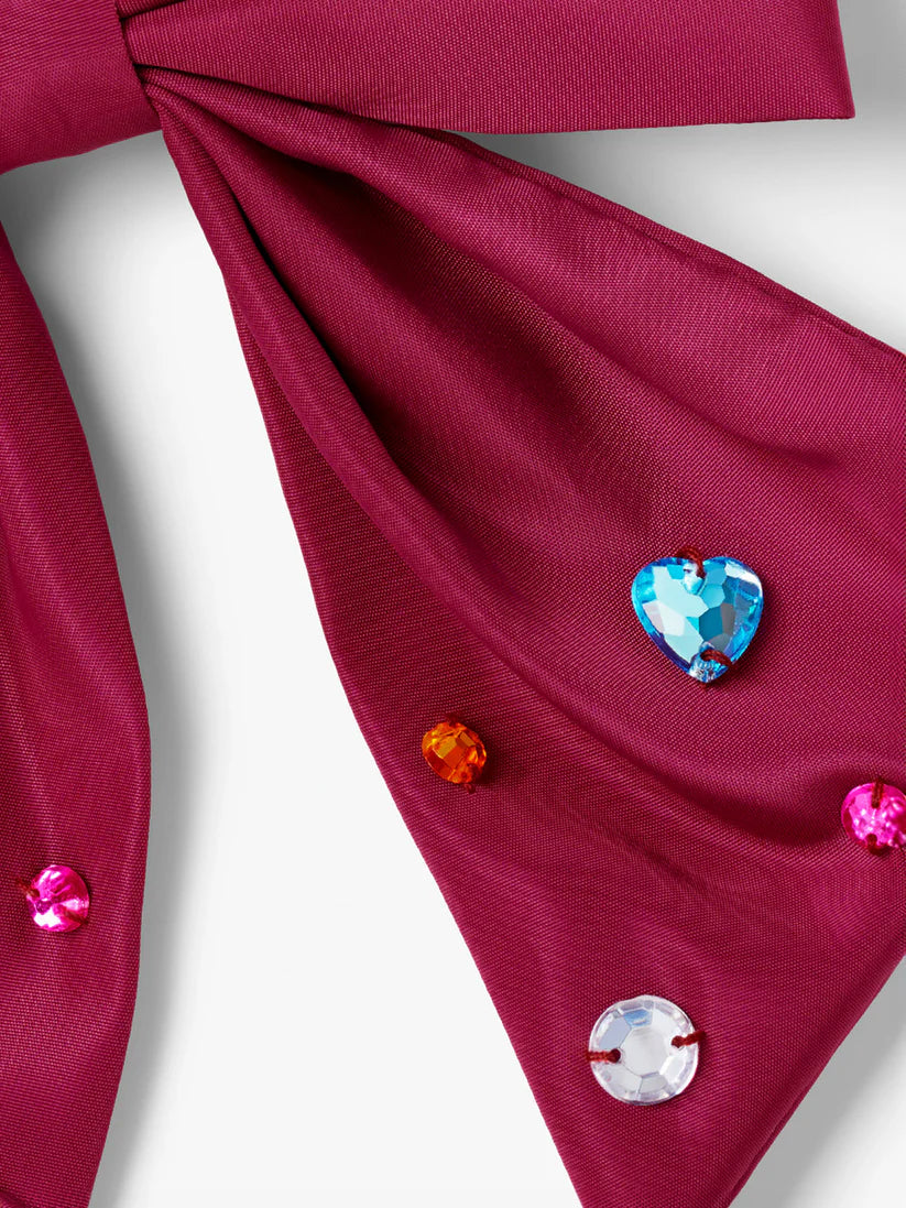 Stych - Oversized Bow Gem Hair Clip Pink - Grace and Fox