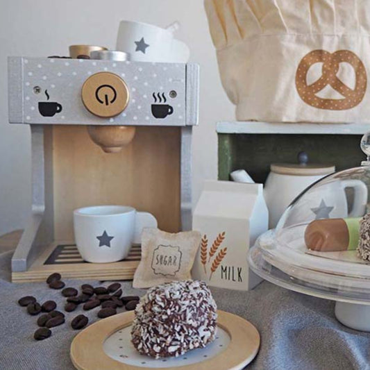 Jabadabado Wooden Coffee Machine - Silver - Grace and Fox