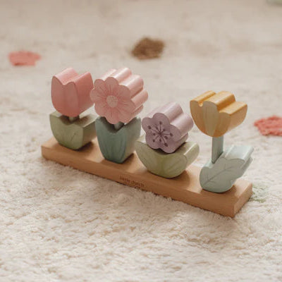 Little Dutch Wooden Stacking Puzzle Flowers - Fairy Garden - Grace and Fox