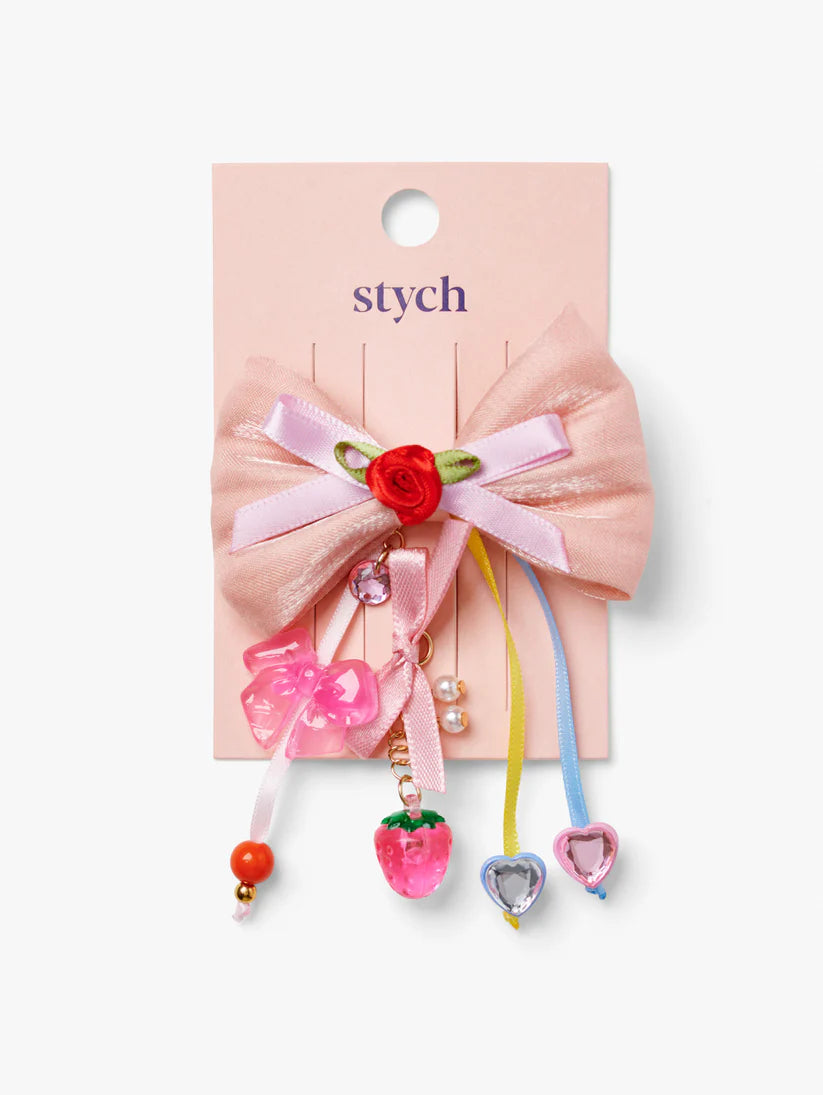 Stych - Pink Statement Charm Bow Hair Clip - Grace and Fox