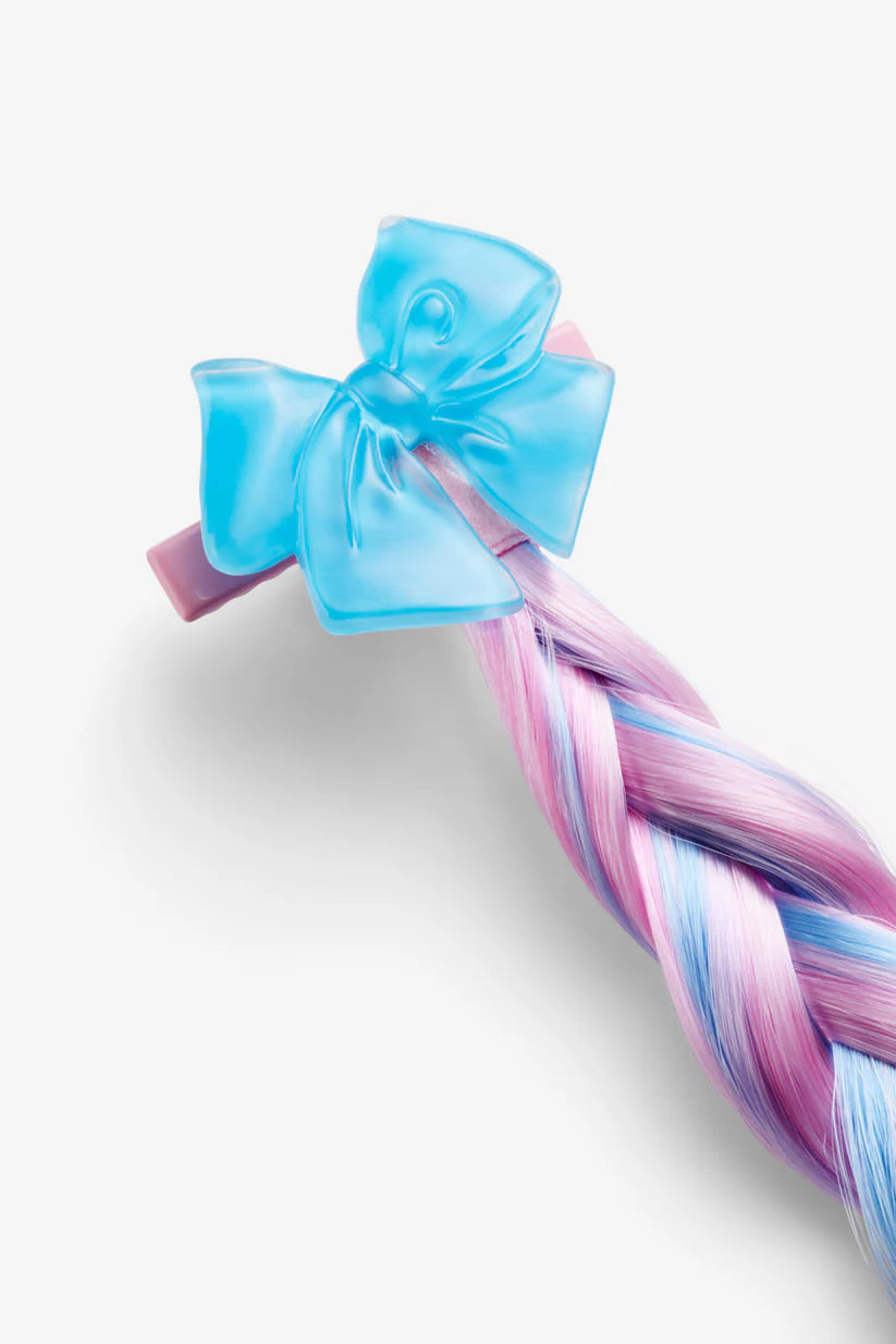 Stych - Pink Faux Hair Extension Bow Clip - Grace and Fox
