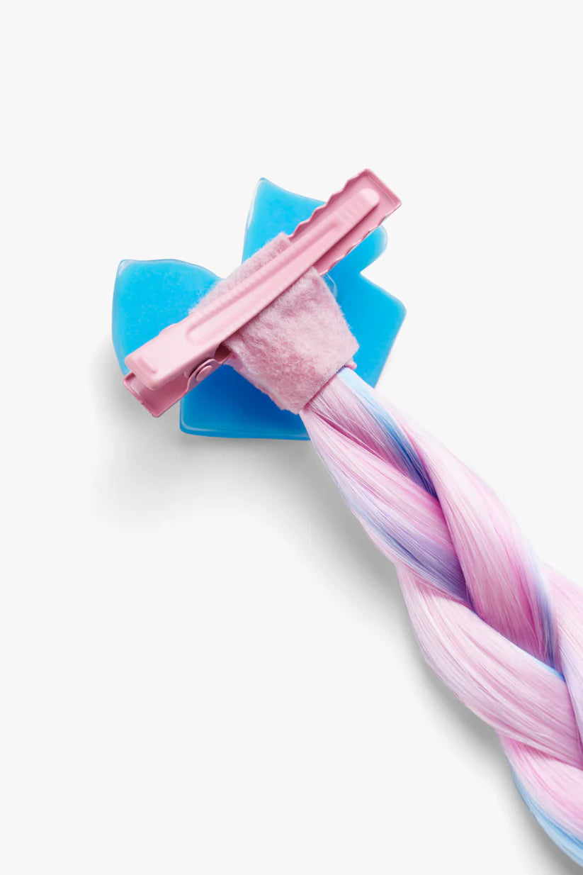 Stych - Pink Faux Hair Extension Bow Clip - Grace and Fox