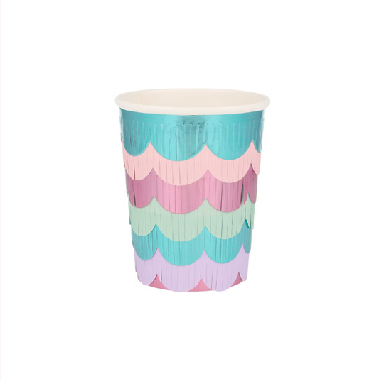 Mermaid Scalloped Fringe Cups (x8) by Meri Meri - Grace and Fox