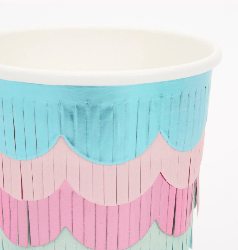 Mermaid Scalloped Fringe Cups (x8) by Meri Meri - Grace and Fox