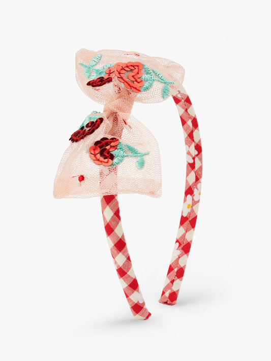 Stych - Strawberry Tulle Bow Headband - Grace and Fox