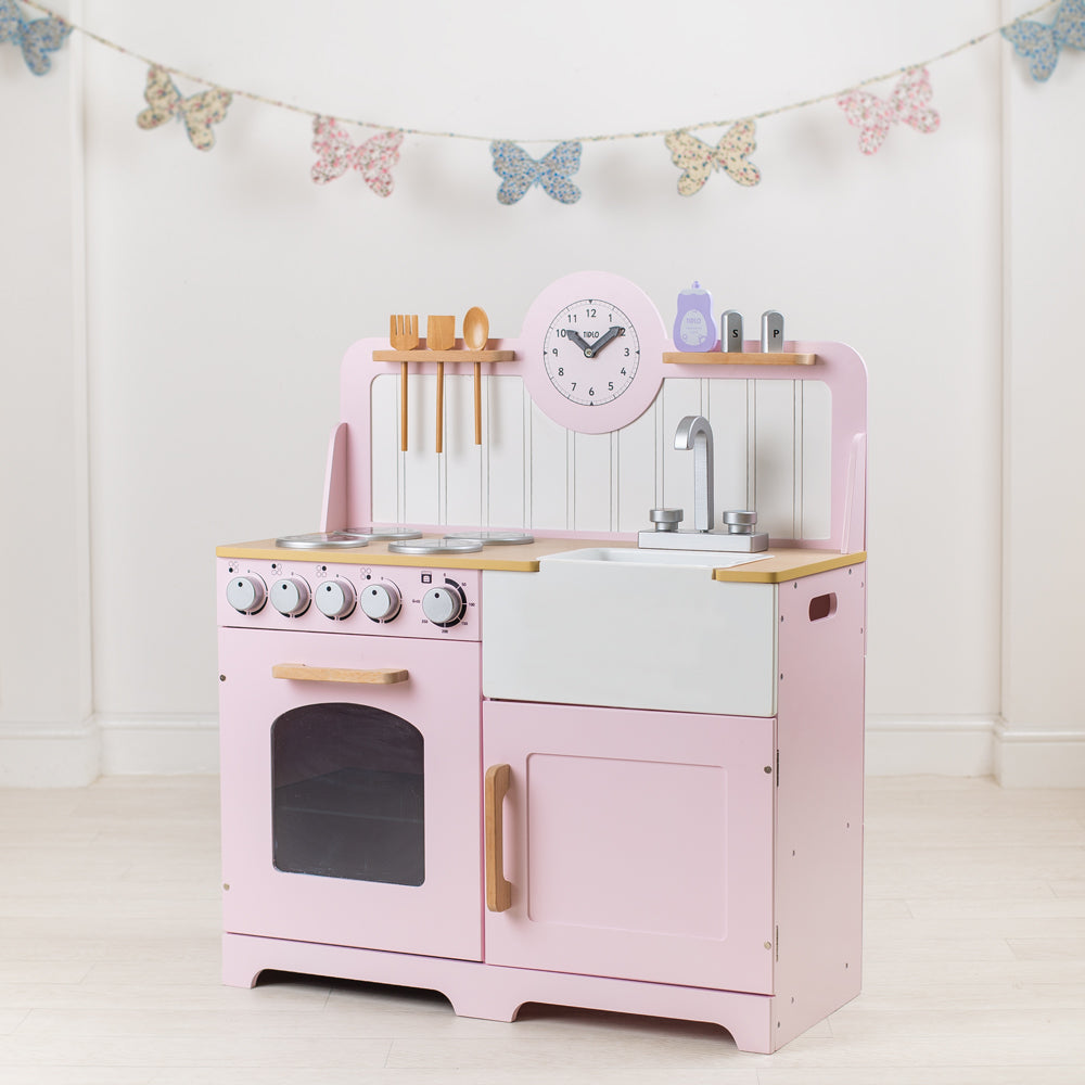 Tidlo Country Play Wooden Kitchen - Pink - Grace and Fox