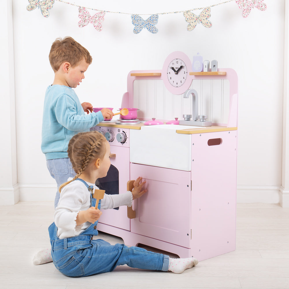 Tidlo Country Play Wooden Kitchen - Pink - Grace and Fox
