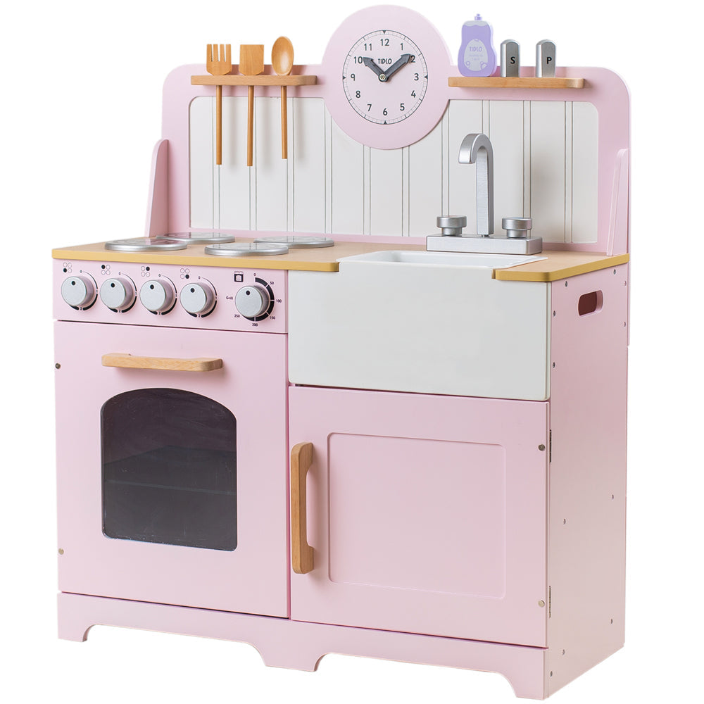 Tidlo Country Play Wooden Kitchen - Pink - Grace and Fox