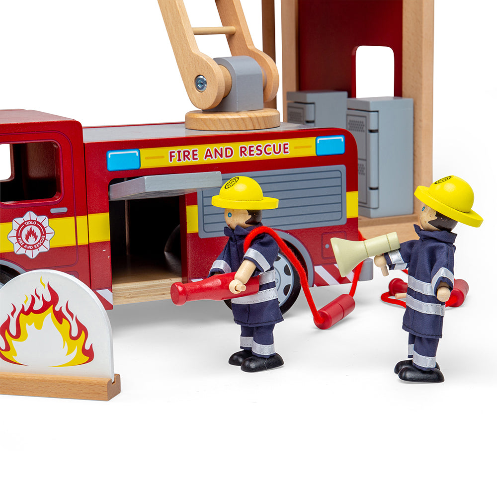 Tidlo Wooden Fire Station Toy Bundle - Grace and Fox