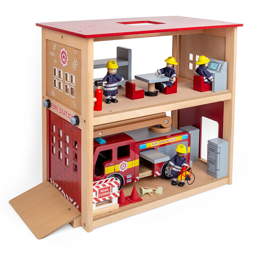 Tidlo Wooden Fire Station Toy Bundle - Grace and Fox