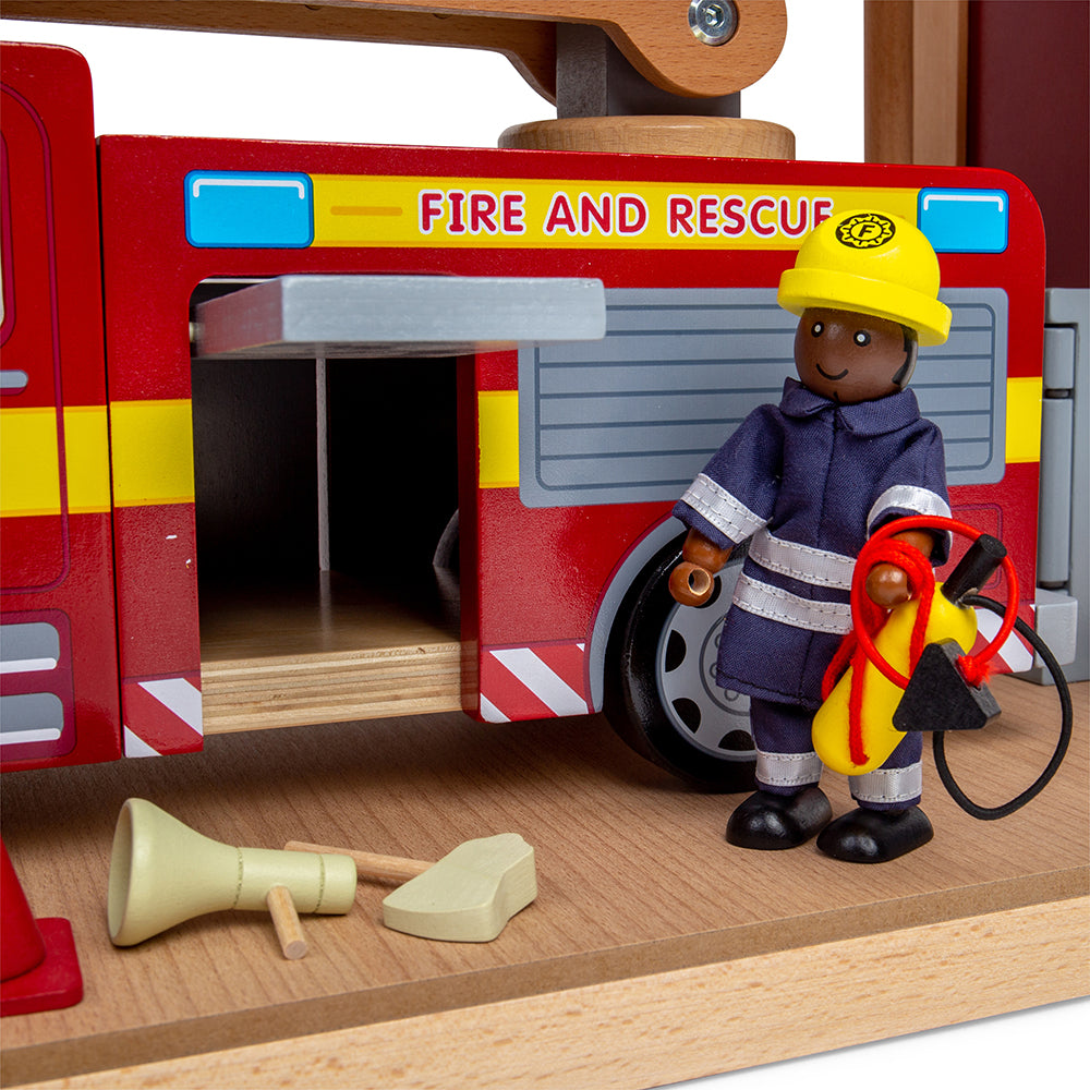 Tidlo Wooden Fire Station Toy Bundle - Grace and Fox
