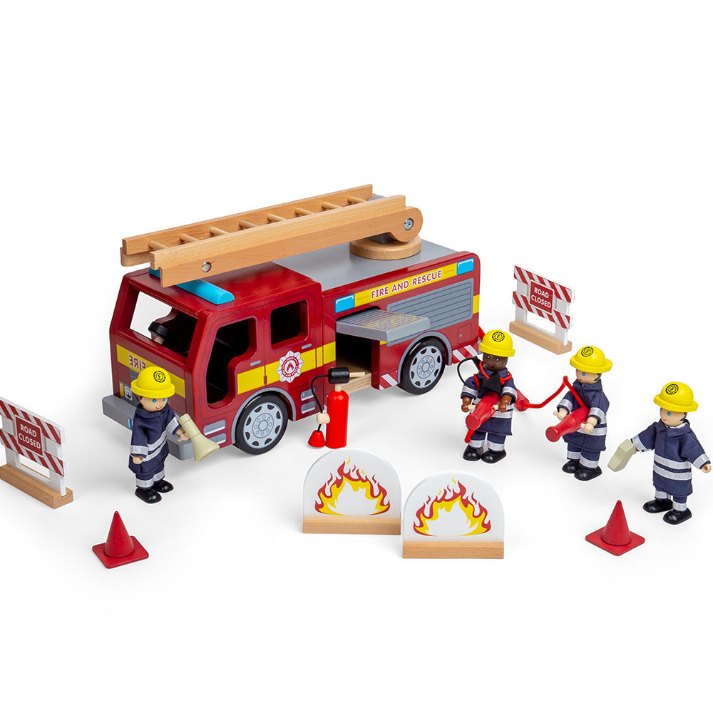Tidlo Wooden Fire Station Toy Bundle - Grace and Fox