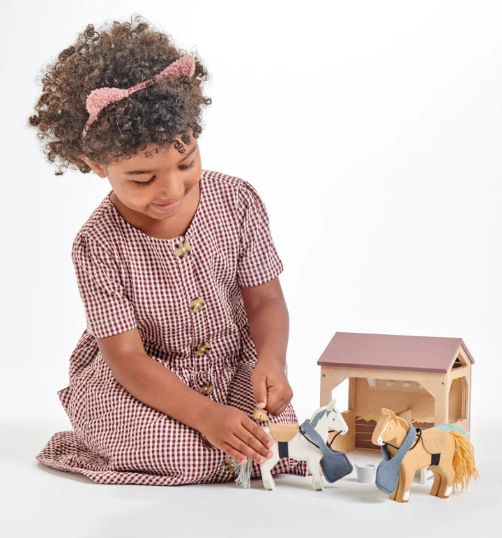 Tender Leaf Toys Wooden Horse Stables - Grace and Fox