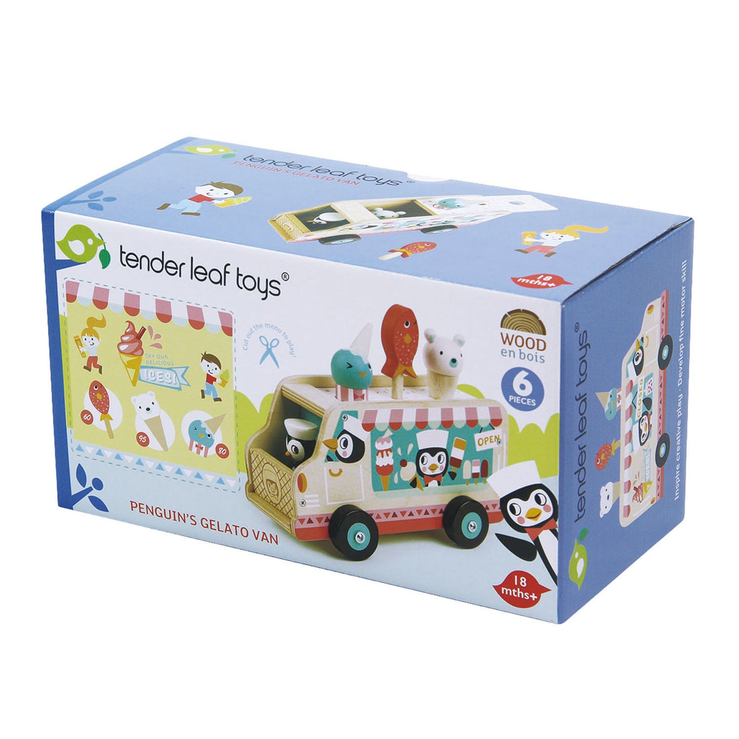 Tender Leaf Toys Wooden Penguin Gelato Van - Grace and Fox