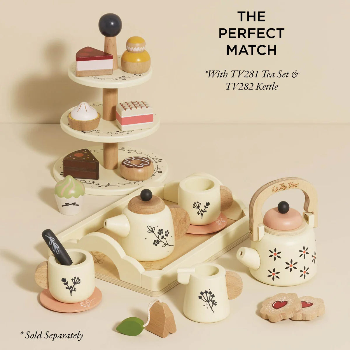 Le Toy Van Wooden Three Tier Cake Stand - Grace and Fox