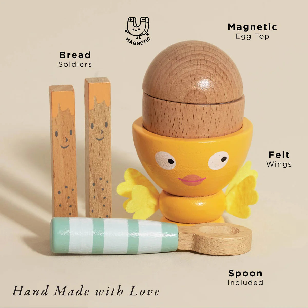 Le Toy Van Wooden Egg Cup & Soldiers - Grace and Fox