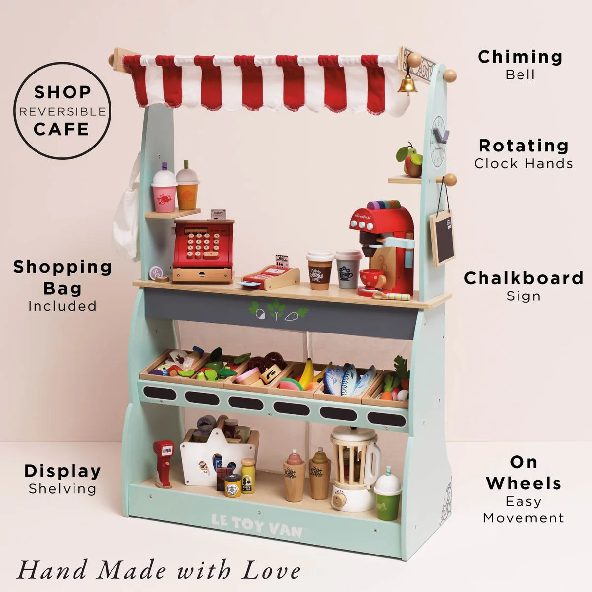 Le Toy Van Wooden Shop & Café Market Stand - Grace and Fox