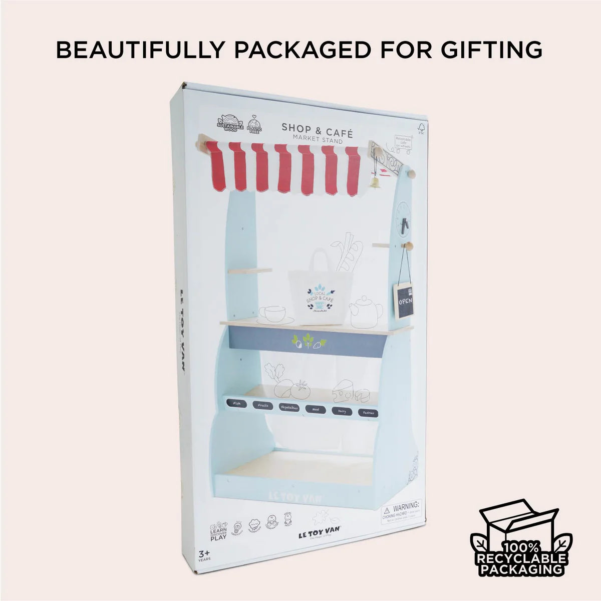 Le Toy Van Wooden Shop & Café Market Stand - Grace and Fox