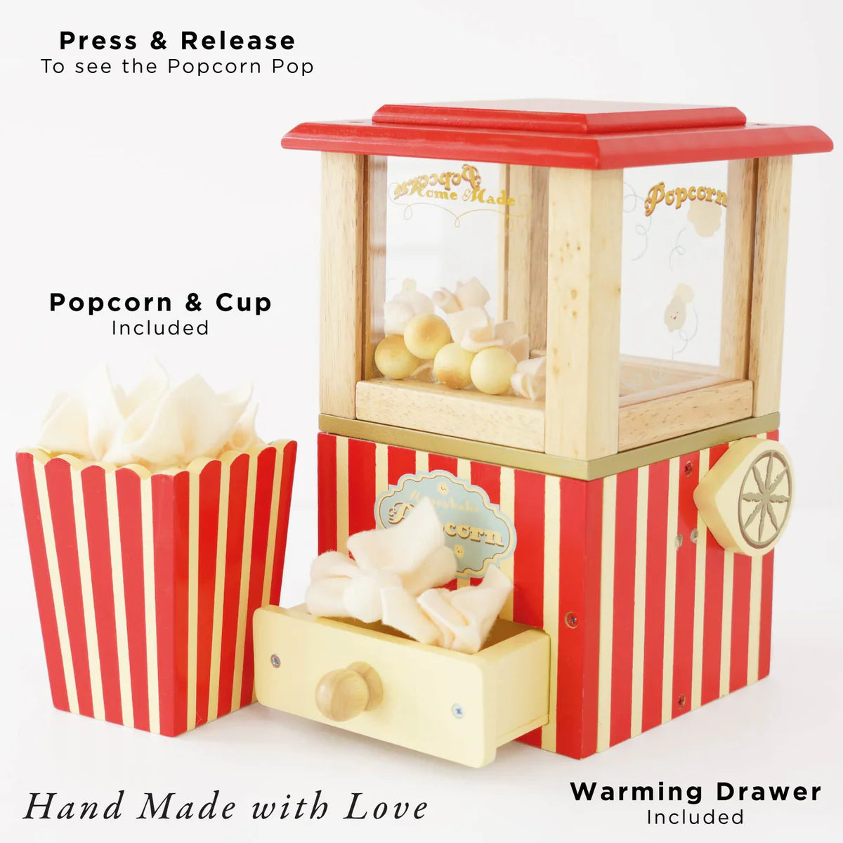Le Toy Van Wooden Vintage Popcorn Machine - Grace and Fox