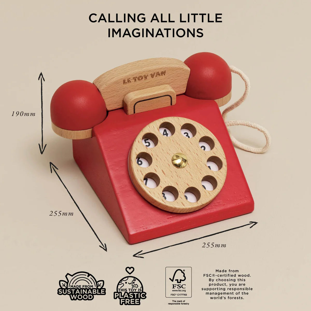 Le Toy Van Vintage Wooden Phone