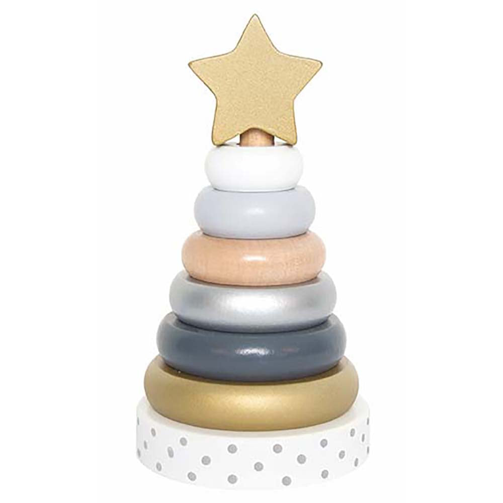 Jabadabado Wooden Stacking Tower - Silver - Grace and Fox