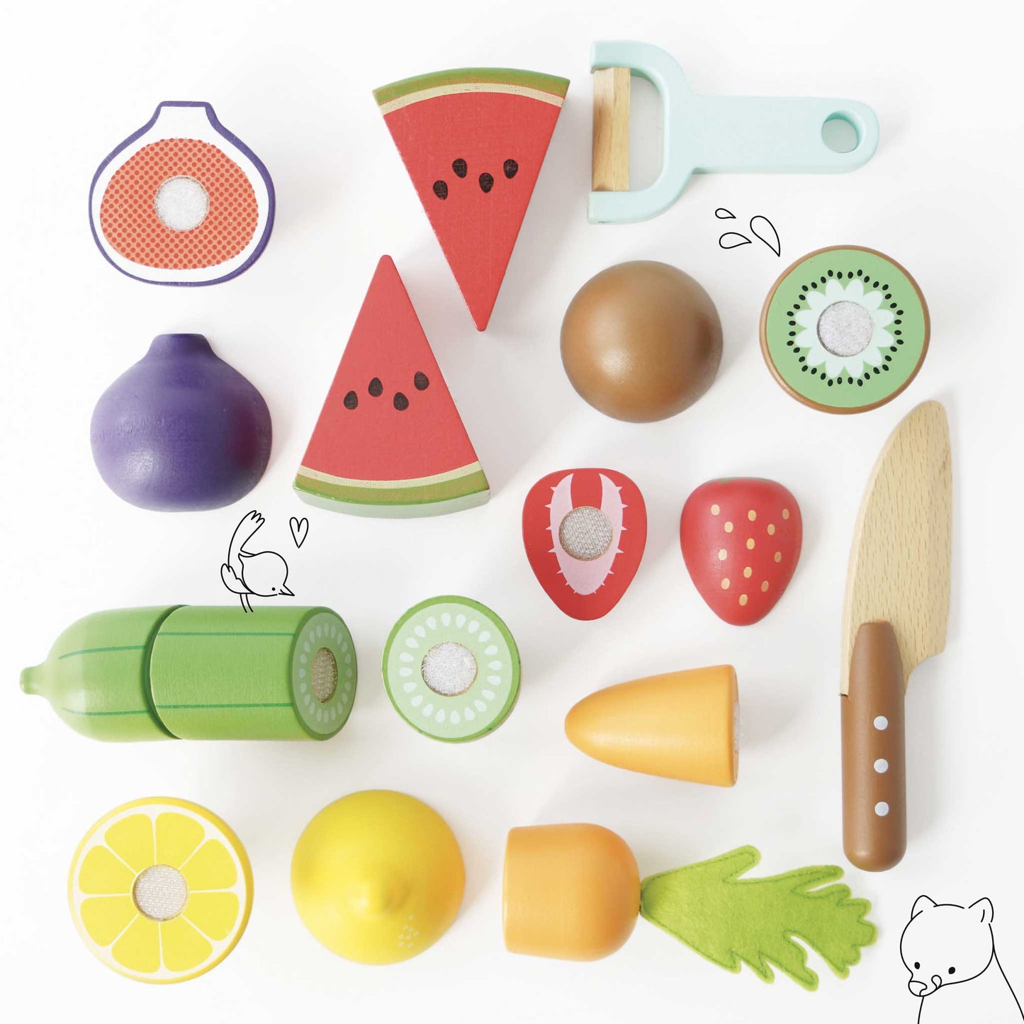 Le Toy Van Wooden Chopping Board & Sliceable Play Food - Grace and Fox
