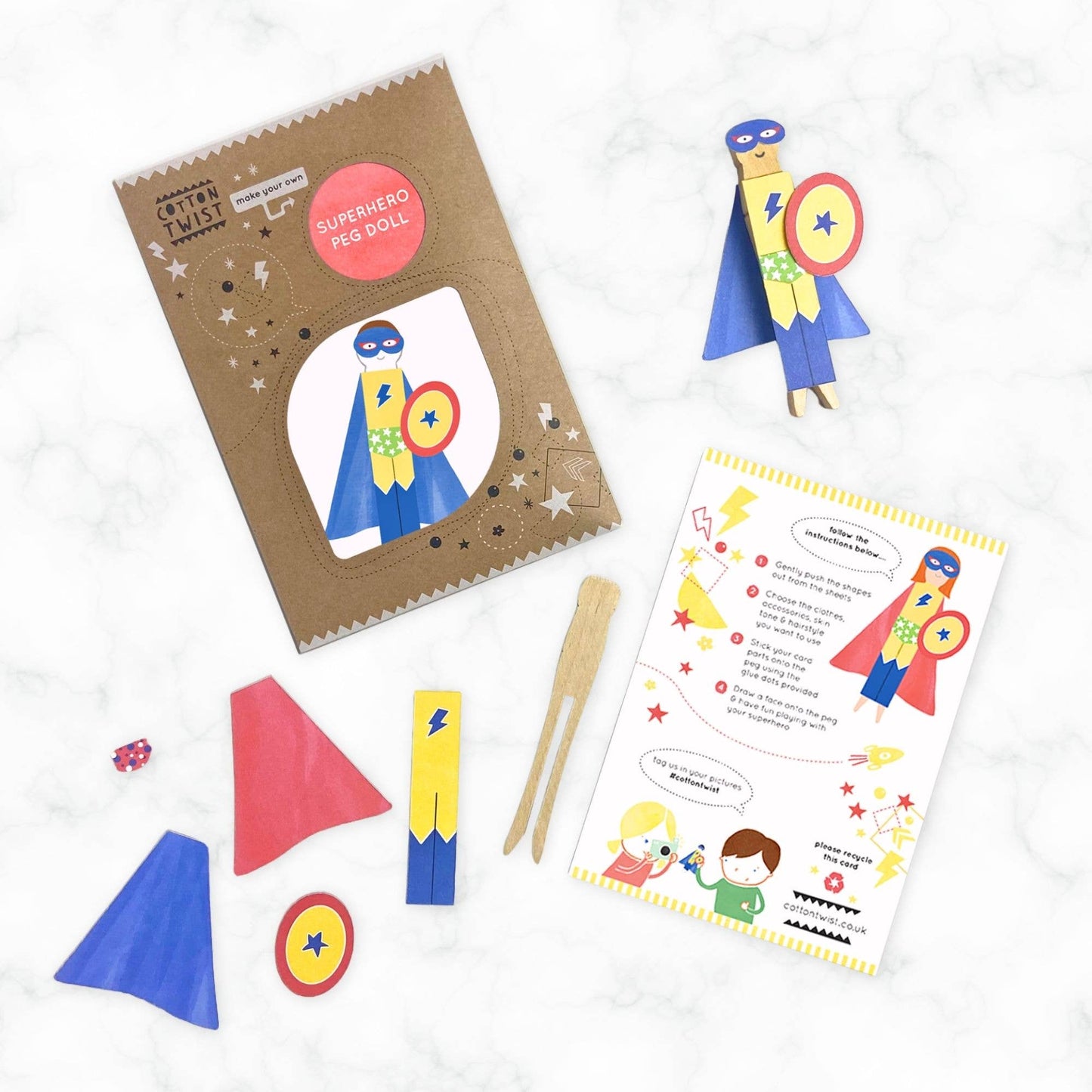 Make Your Own Superhero Peg Doll By Cotton Twist - Grace and Fox