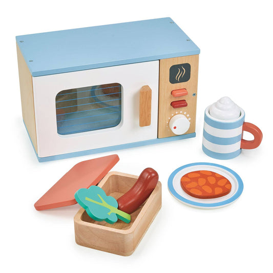 Mentari Wooden Pretend Microwave Set - Grace and Fox