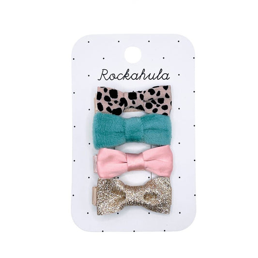 Leopard Love Mini Bow Hair Clips - Rockahula - Grace and Fox