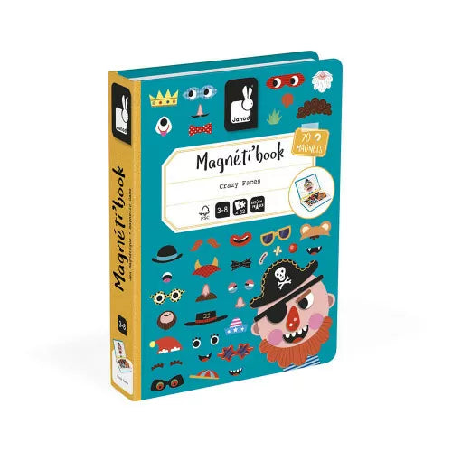 Janod Magneti'Book - Boy's Crazy Faces - Grace and Fox
