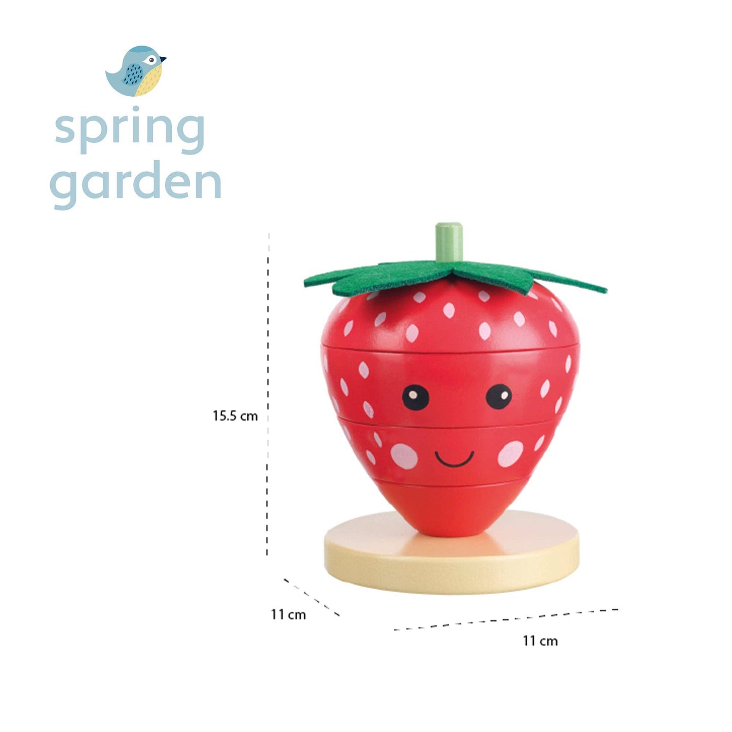 Orange Tree Toys - Strawberry Stacking Wooden Ring - Grace and Fox
